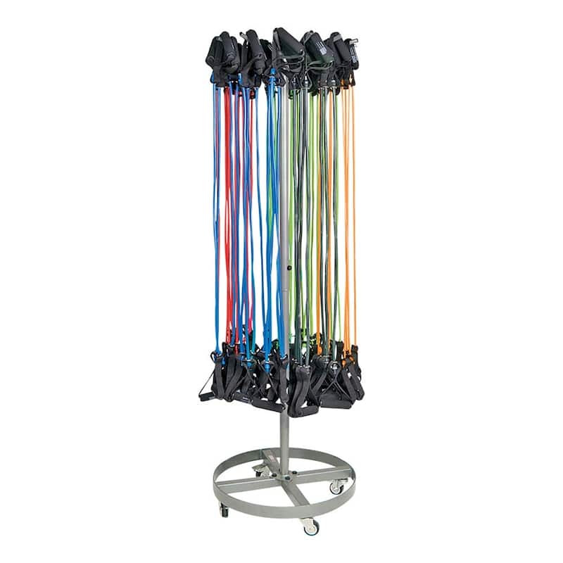 Power Systems Elite Rolling Standing Rack 28" x 74" - Holds 100 Resistance Tubes or 400 Jump Ropes - Medium