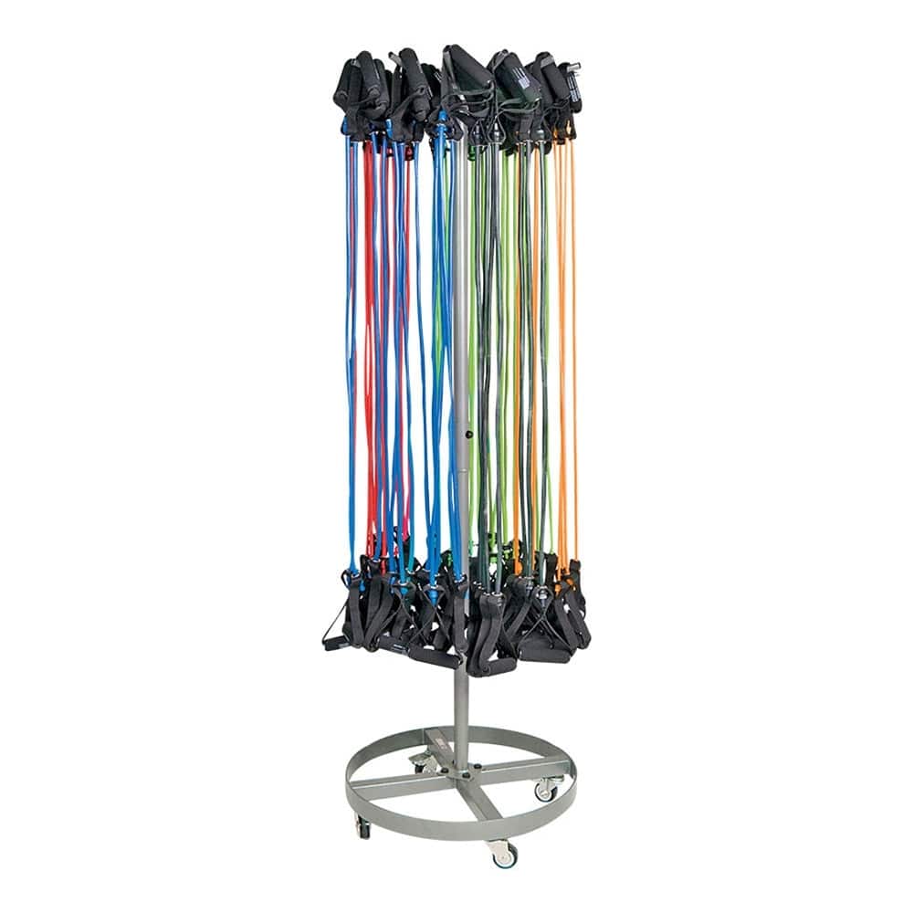 Power Systems Elite Rolling Standing Rack 28" x 74" - Holds 100 Resistance Tubes or 400 Jump Ropes - Medium