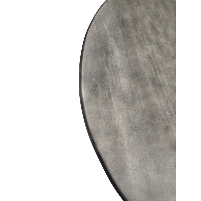 Round Wooden Dining Table with Chrome Base - 40" - Fog Gray