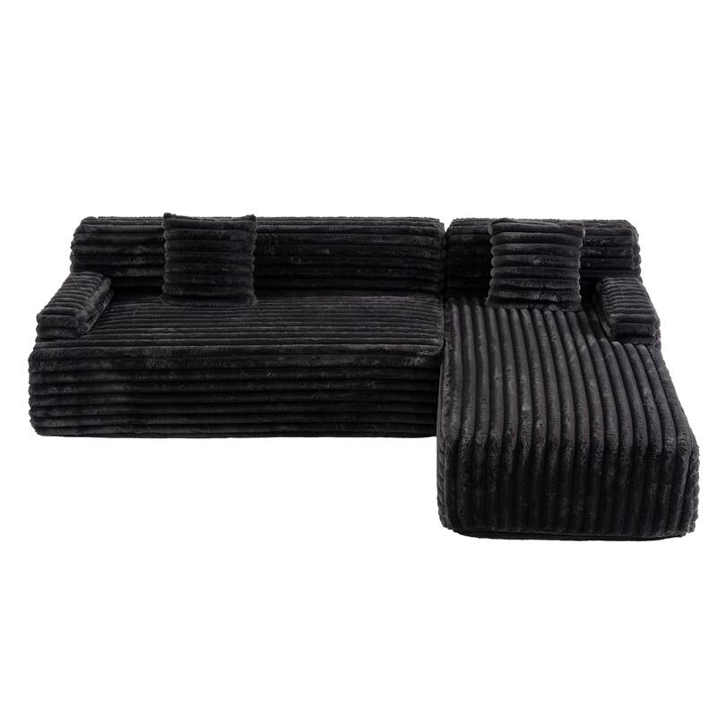 Modern Modular Cloud Sectional Sofa Free-Combined Couch with 2 Throw Pillows for Living Room