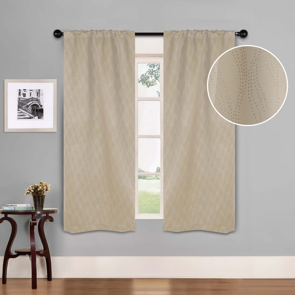 Superior Zuri Washable Room Darkening Curtains, Set of 2 Panels