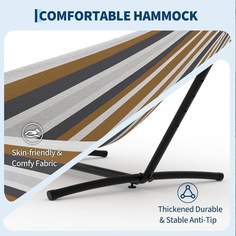 Portable Double Hammocks with Carrying Bag for Outside, 450 lbs Capacity