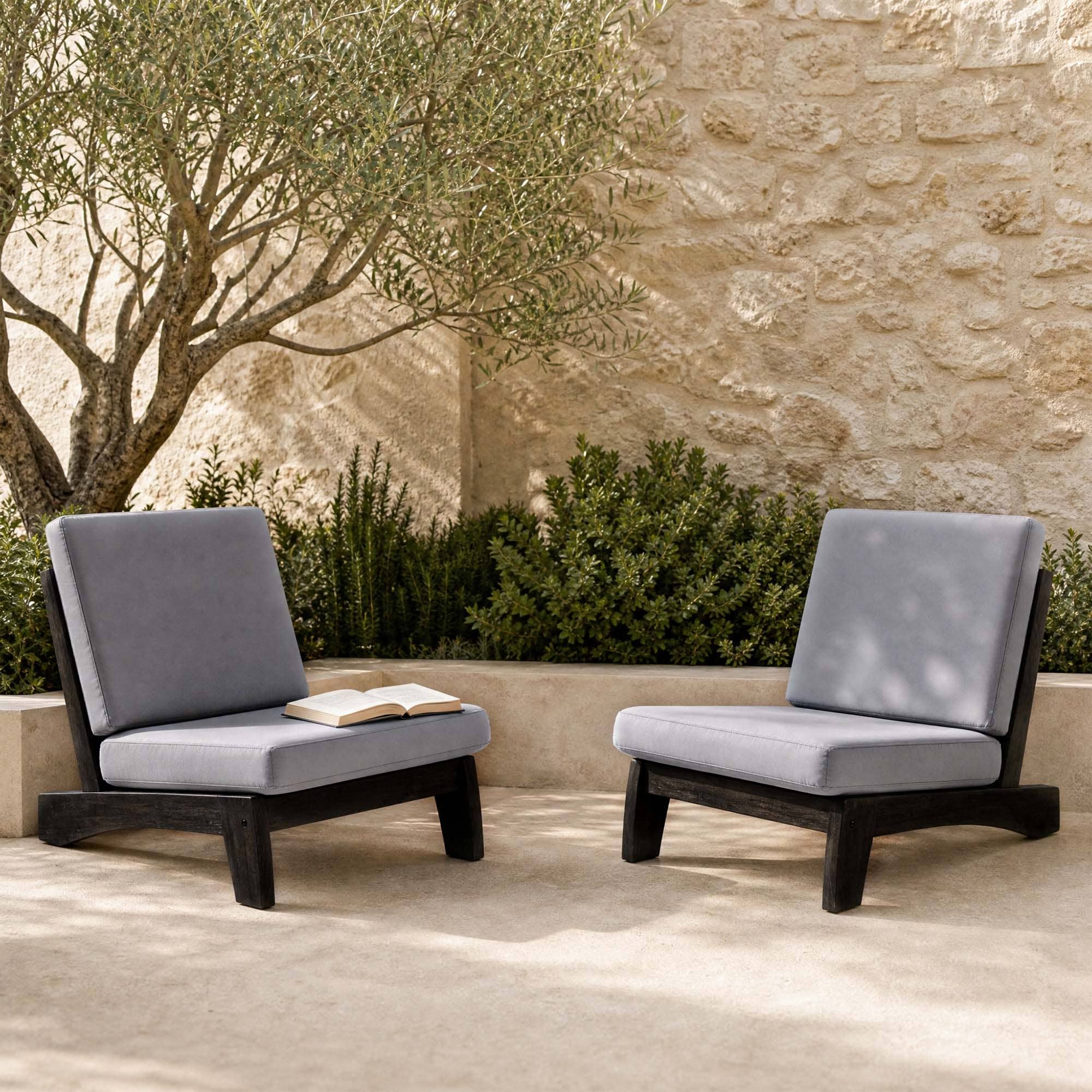 2-Piece Acacia Wood Outdoor Accent Chair BOGO Free