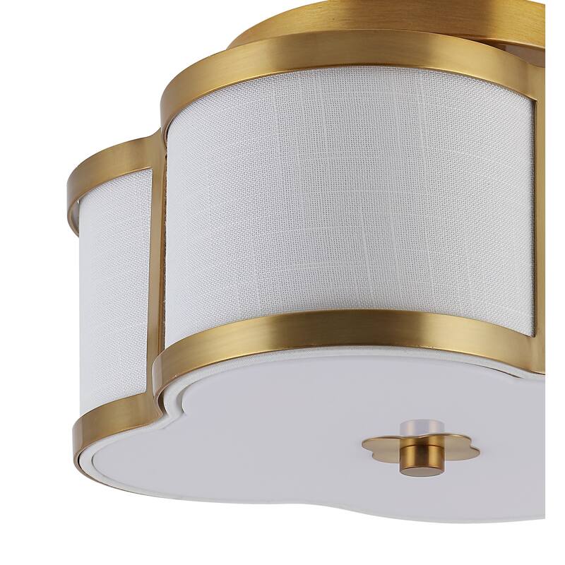 Frank Scalloped Shade Metal Classic Glam LED Flush Mount, by JONATHAN Y