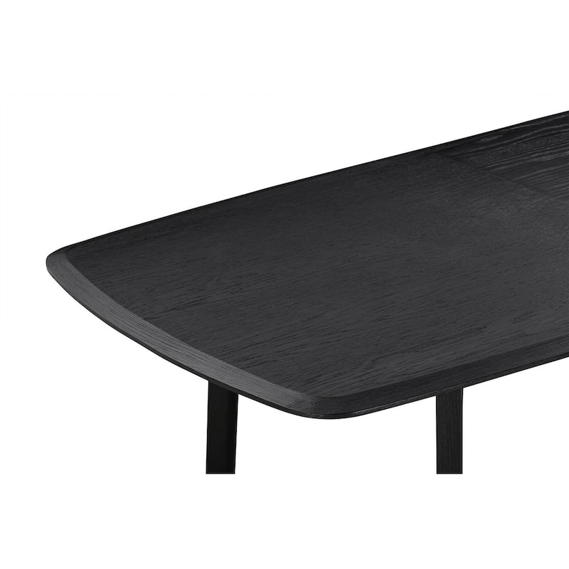 Dene 79-98 Inch Modern Extendable Rectangle Dining Table, Black Brushed Oak