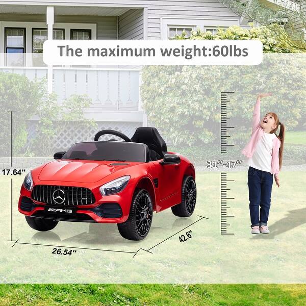 dimension image slide 6 of 7, 12V Power Battery Electric Vehicles,Licensed Mercedes-Benz with Remote Control
