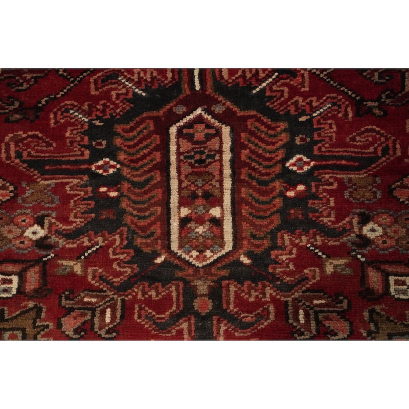 Hand Knotted Oriental 100% Wool Carpet Traditional Medallion Red Heriz Area Rug - 10' 5'' X 7' 4''