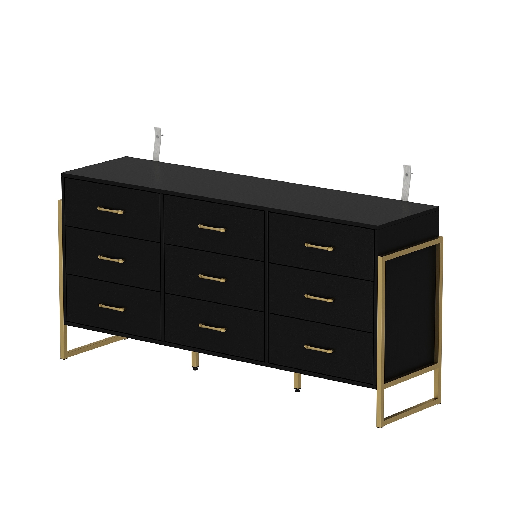 slim fit dress slacks Kendall 6-Drawer Dresser Black and Gold main image 1