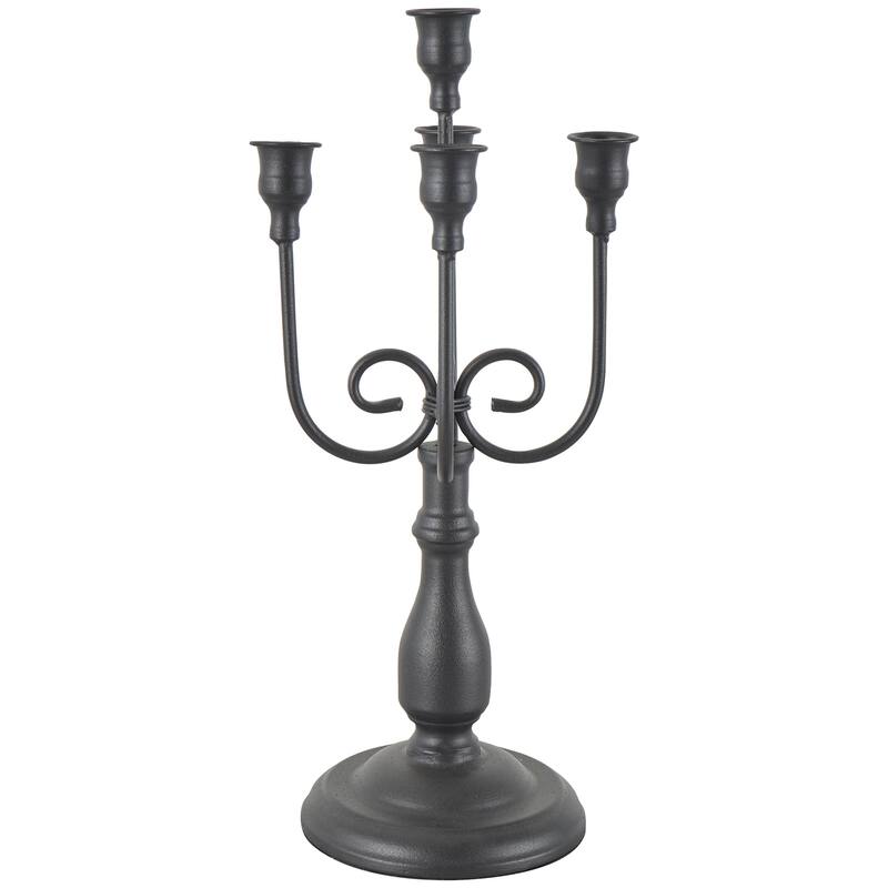 Metal Antique Style Candelabra - Black - Roche River Decor