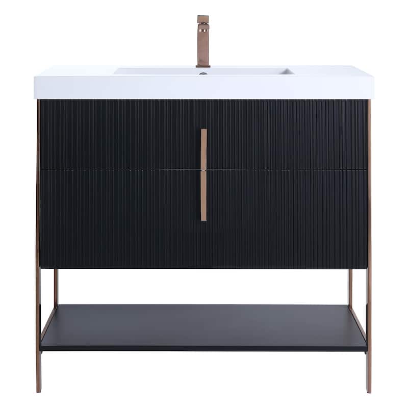 Fine Fixtures Serenity Modern Bathroom Vanity with White Gel Acrylic Top