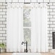 preview thumbnail 1 of 8, Archaeo Washed Cotton Twist Tab Cafe Curtain Pair White - 52 x 45