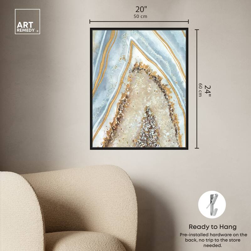 Art Remedy Clarity Art Framed Mineral, Agate & Geode 1 Piece Canvas Wall Art