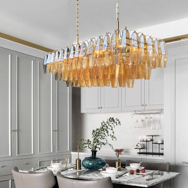 Amber glass chandelier on sale