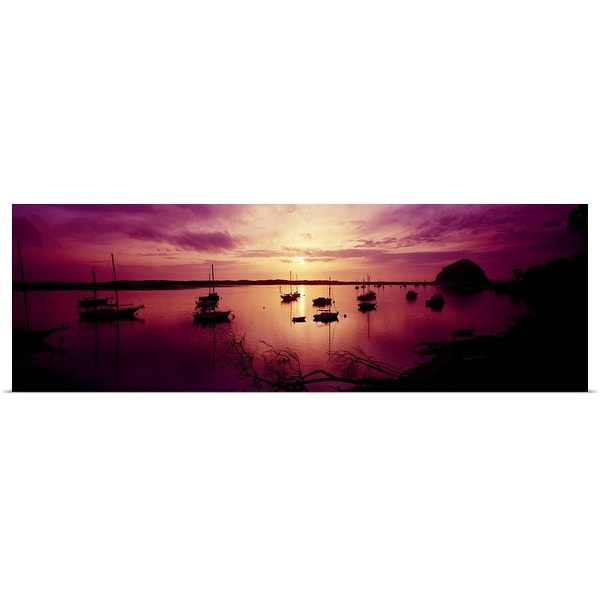 "Boats in the sea, Morro Bay, San Luis Obispo County, California" Poster Print
