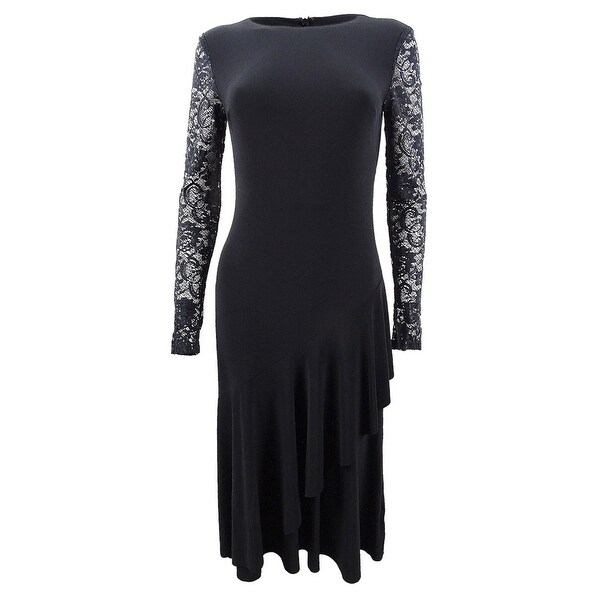 ralph lauren black midi dress