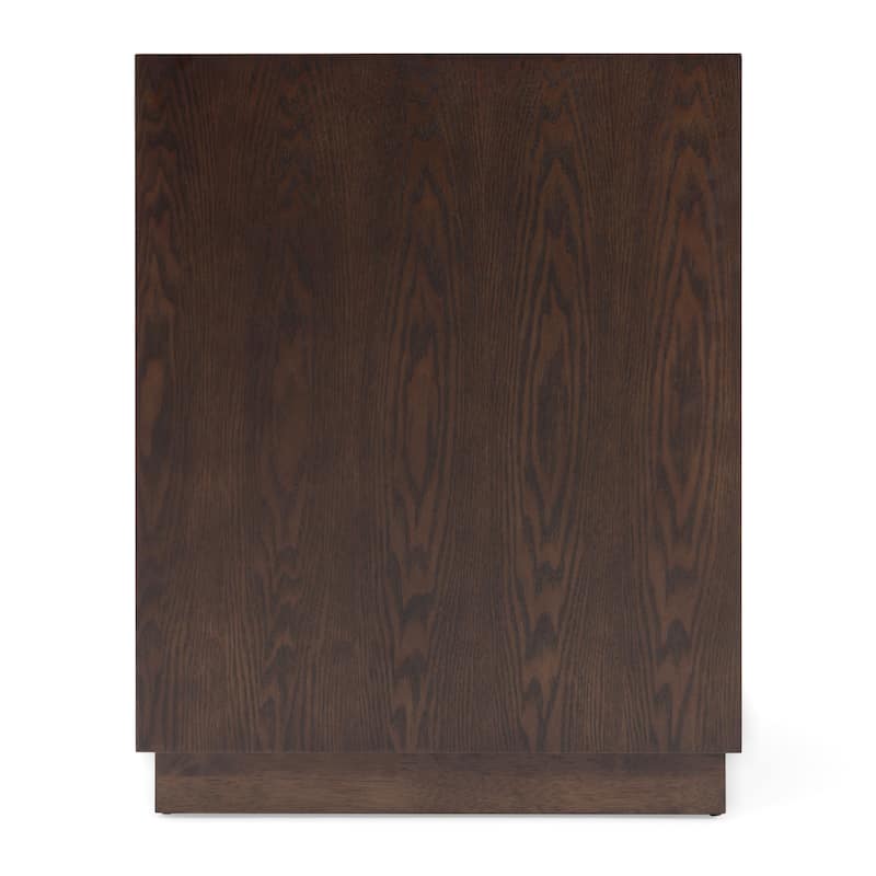 Modrest Manhattan Contemporary Brown Oak and Gold Nightstand