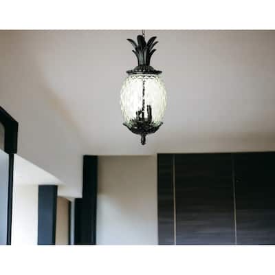 HomeRoots Lanai 3-Light Black Coral Hanging Light - 9.5' X '21' X '9.5