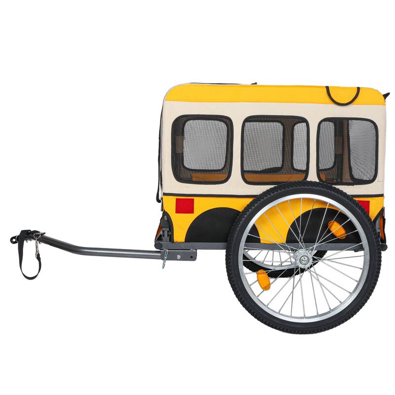 Large Folding Bike Trailer for Dogs, Heavy-Duty Steel Frame, Spacious Design, All-Terrain Cycling, Jogging & Camping Adventure