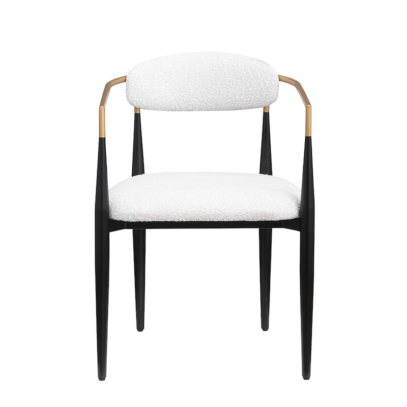 Morden Fort Modern Boucle Dining Chairs Velvet Armchair Set of 2