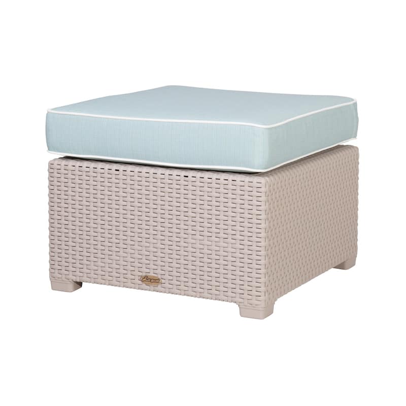 Magnolia Resin All-Weather Ottoman with Cushion - Taupe