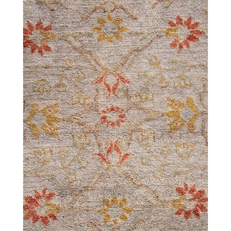 Overton Hand Knotted Wool Vintage Inspired Modern Contemporary Overdyed Gray Runner Rug - 2' 8" x 12' 0"