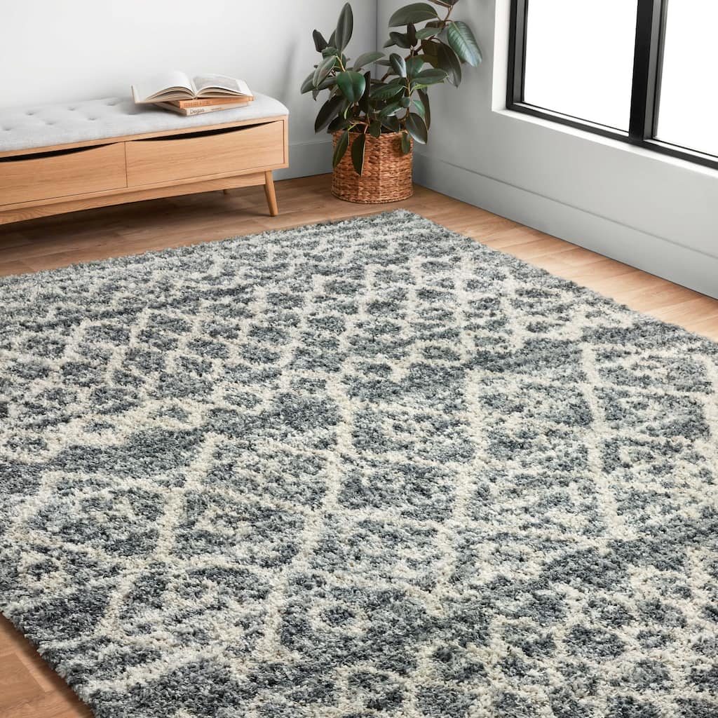 Alexander Home Diamond Moroccan Shag Area Rug