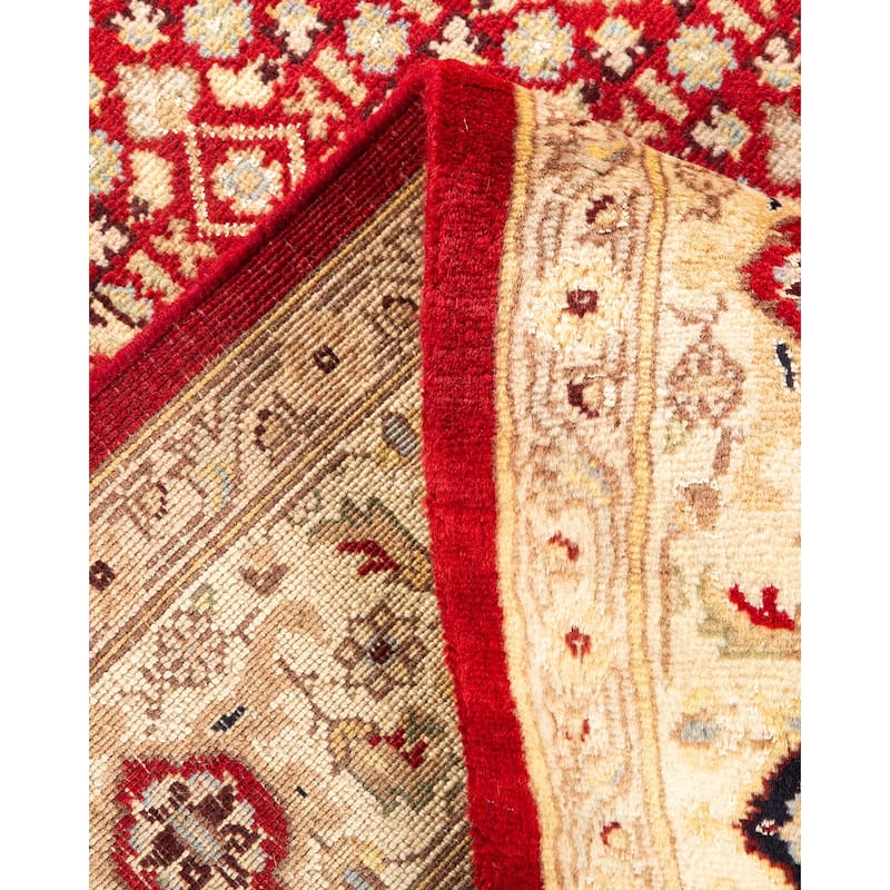 Overton Hand Knotted Wool Vintage Inspired Traditional Mogul Red Area Rug - 5 x 8