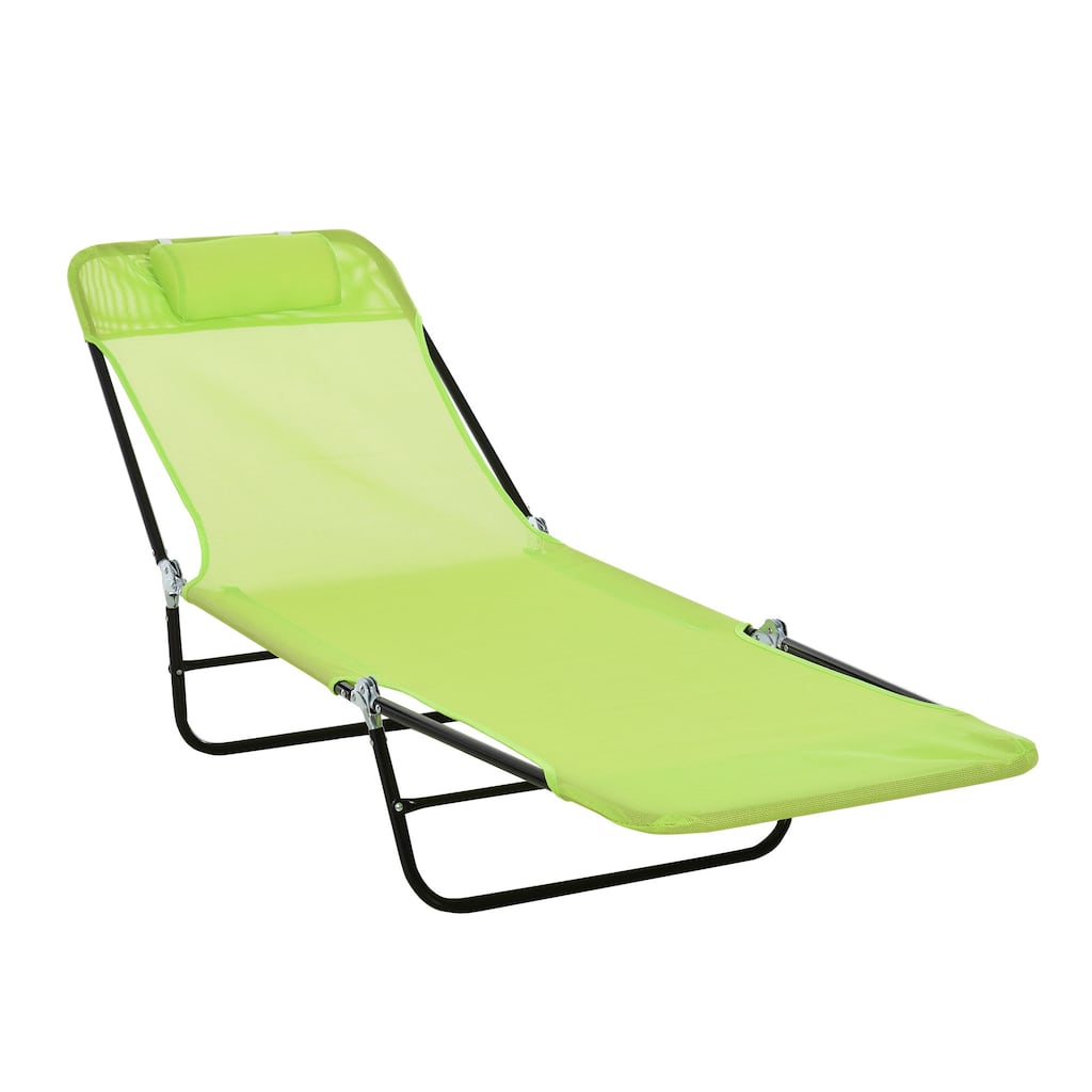 Outsunny Folding Chaise Lounge Chair, Pool Sun Tanning Chair, Outdoor Lounge Chair With Reclining Back