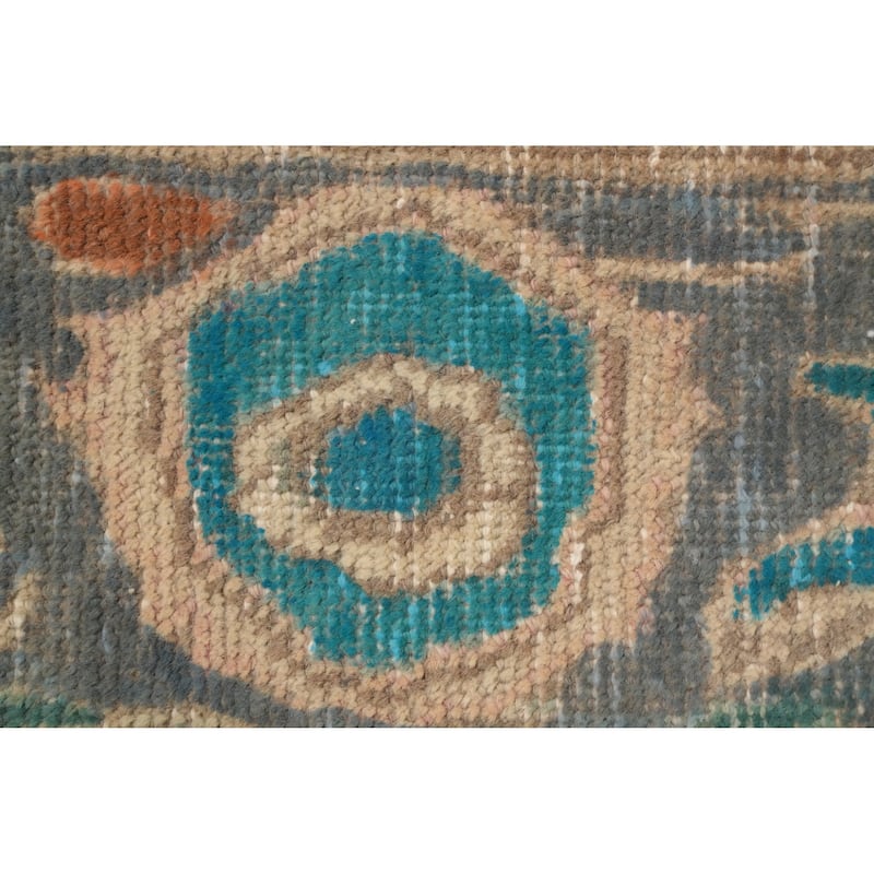 Hand Knotted Oriental 100% Wool Carpet Traditional Floral Navy Blue & Blues Tabriz Area Rug - 6' 4'' X 4' 8''