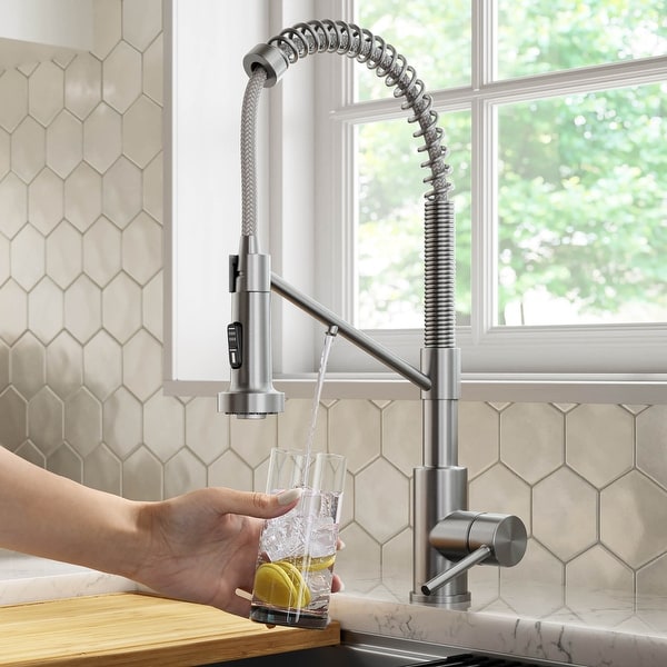 Kraus Bolden 2-Function 1-Handle Commercial Pulldown Kitchen Faucet. Opens flyout.