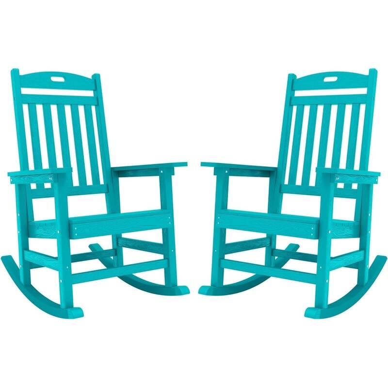 WINSOON All Weather Outdoor Rocking Chair, Set of 2 - Blue