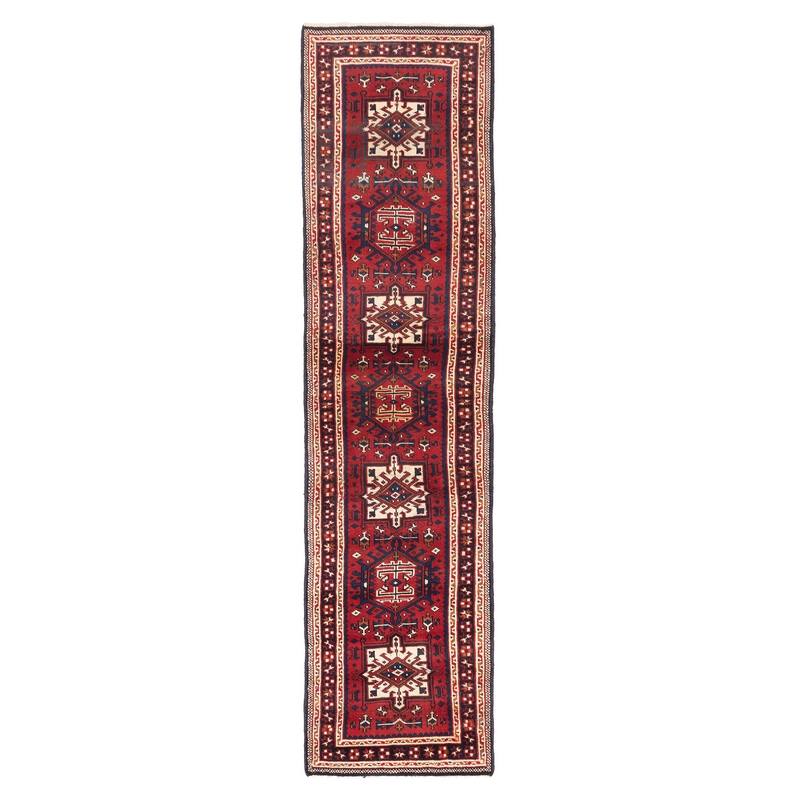 ECARPETGALLERY Hand-knotted Konya Anatolian Red Wool Rug - 2'2 x 9'4