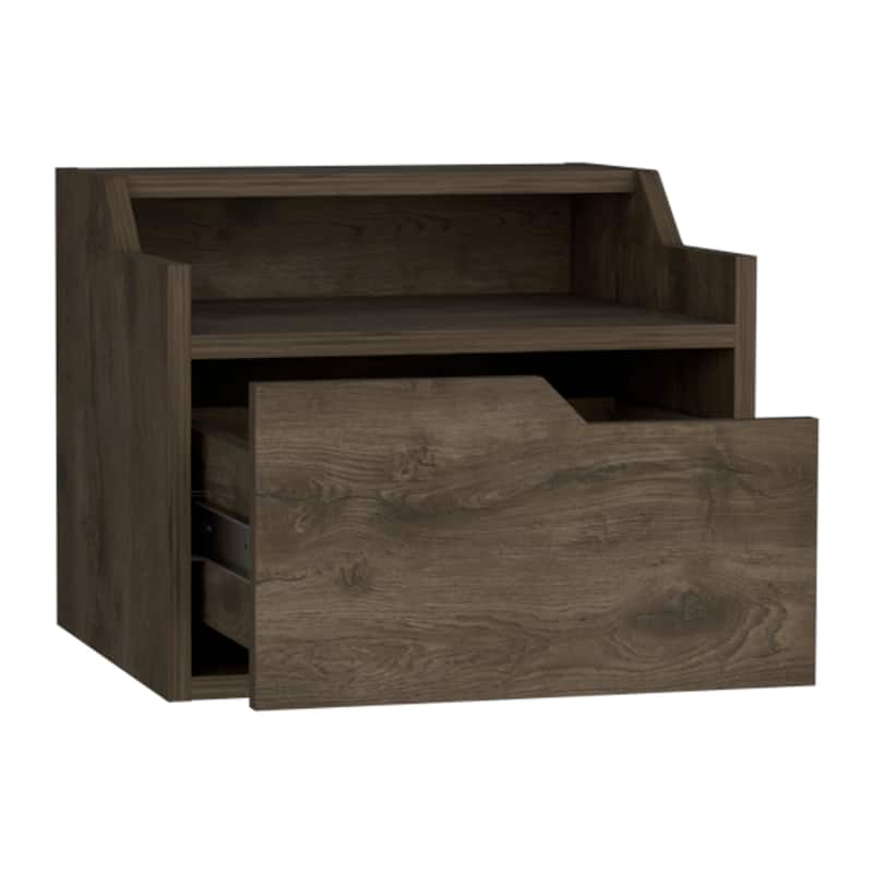 Floating Nightstand Chester,Bedroom,Dark Brown，for Living Room,and Dining Room