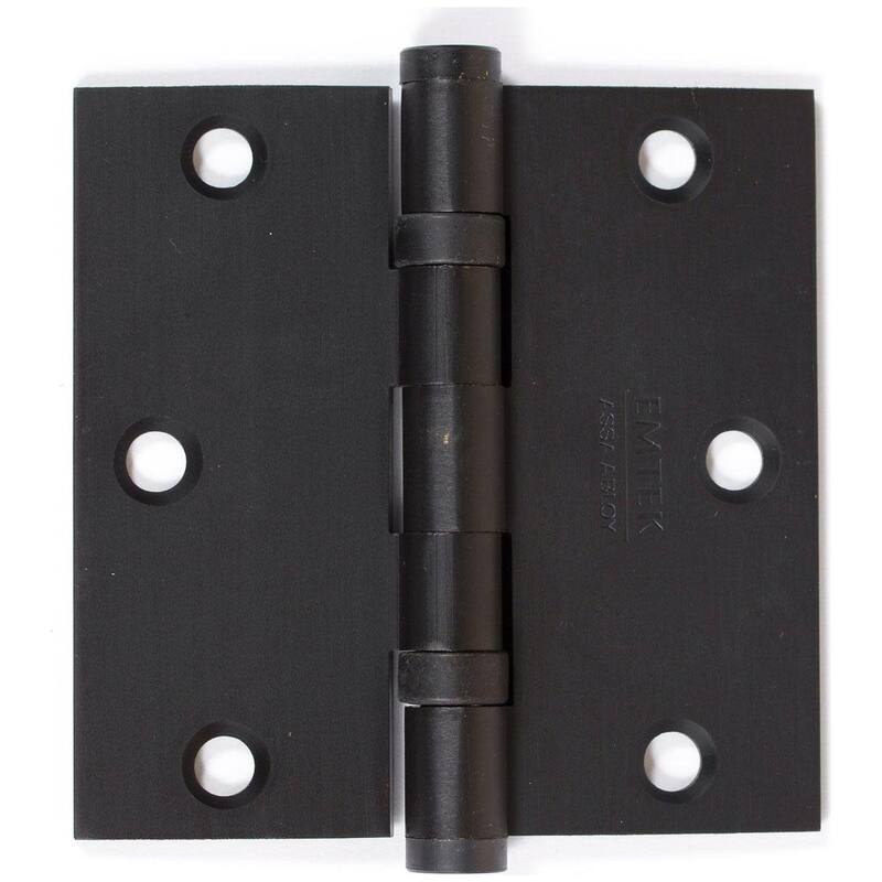 Emtek 3.5" x 3.5" Solid Brass Square Corner Ball Bearing Mortise Hinge - Oil Rubbed Bronze