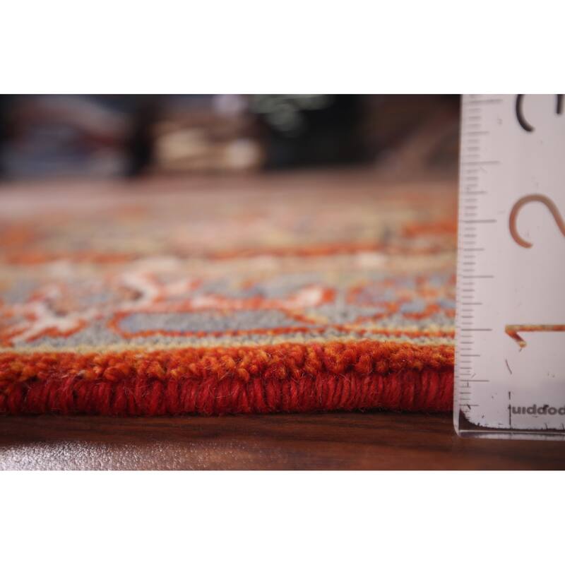 Orange Heriz Serapi Oriental Runner Rug Hand-Knotted Wool Carpet - 2'7"x 8'1"