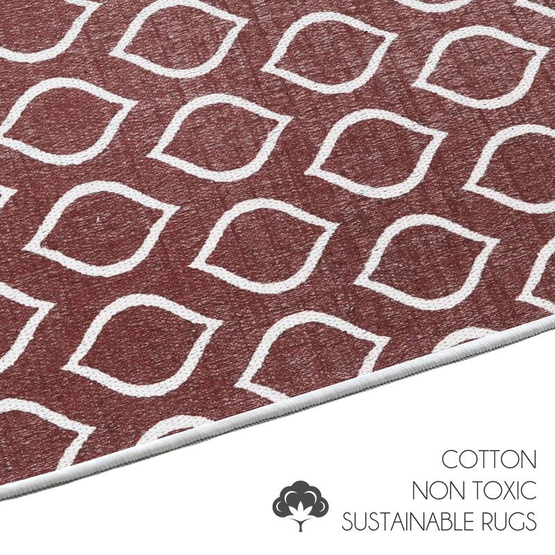 Sussexhome Heavy Duty Ultra Thin Non Slip Washable Cotton Indoor Rug - 2' x 3'