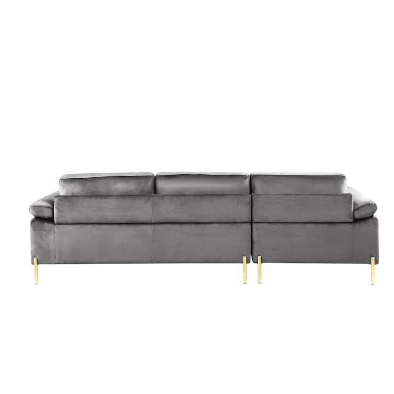 Velvet Sectional Sofa with Chaise