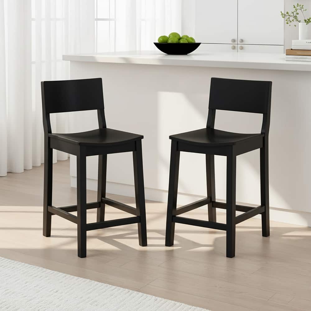 Linon Dahlia Wood 24-Inch Armless Counter Stool (Set of 2)