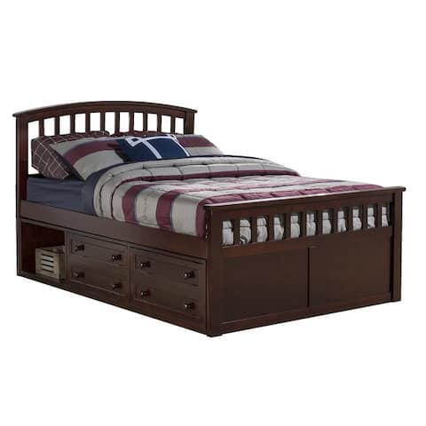 Hillsdale Furniture Charlie Captains Storage Bed in Chocolate - Full