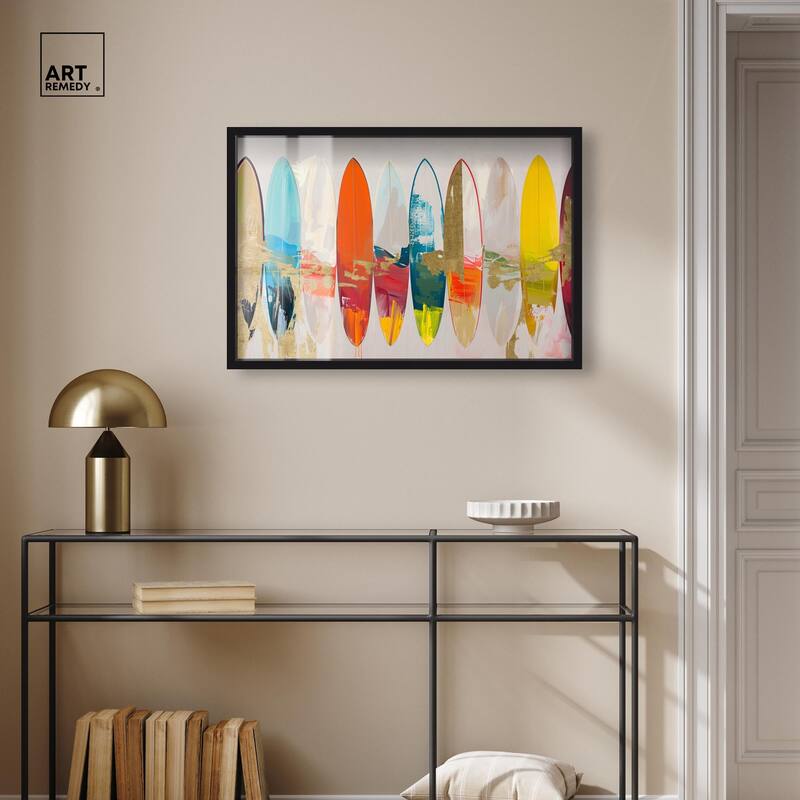 Surfboard Horizons II Shadowbox by Art Remedy