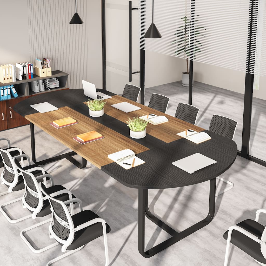 70.86" Oval Arc Conference Table, Large 6FT Meeting Tables for Home Office