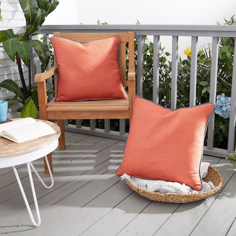 Sunbrella Cast Coral/ Spectrum Denim Indoor/ Outdoor Pillow (Set of 2)