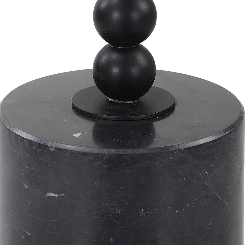 Beaded Marble Drink Table - 24" - Black