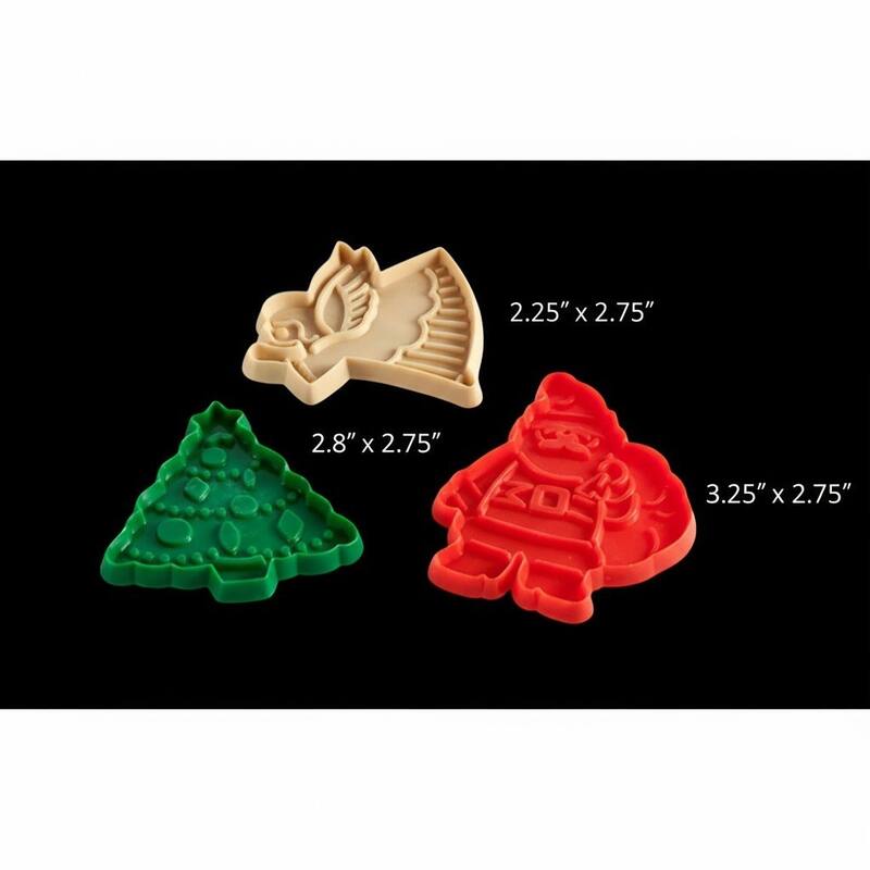 Hutzler 3-Piece Noel Christmas Cookie Cutter Set, Santa Angel Tree Shapes, Holiday Baking Tools with Handles