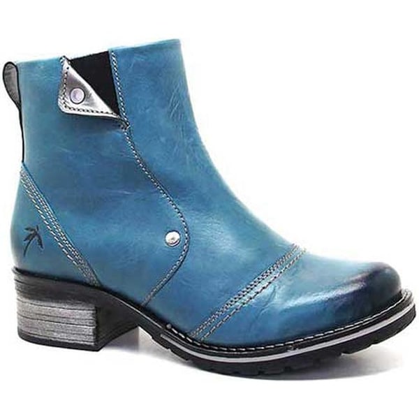 teal ankle boots