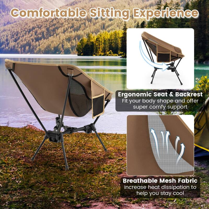 Gymax Ultra-Lightweight Camping Chair Portable Lawn Chair w/Triangular