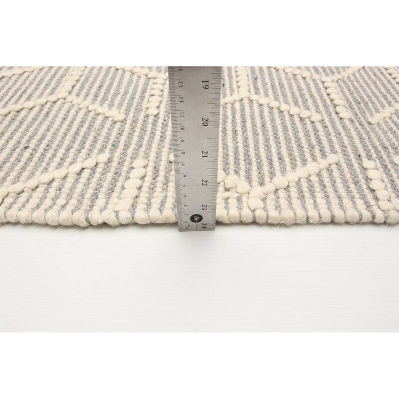 ECARPETGALLERY Braid weave Sienna Grey Wool Rug - 4'11 x 8'2