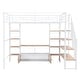 preview thumbnail 25 of 26, Full Size Metal Loft Bed with Desk, Staircase and Storage Cabinet