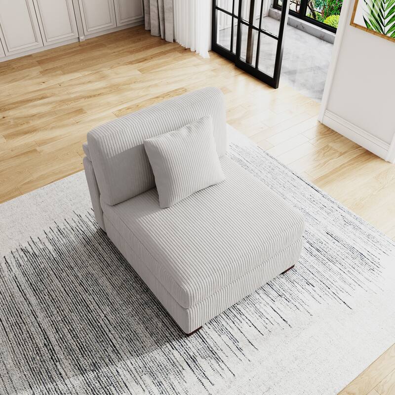 Corduroy Armchair Sofa Corner Chairs With Pillows