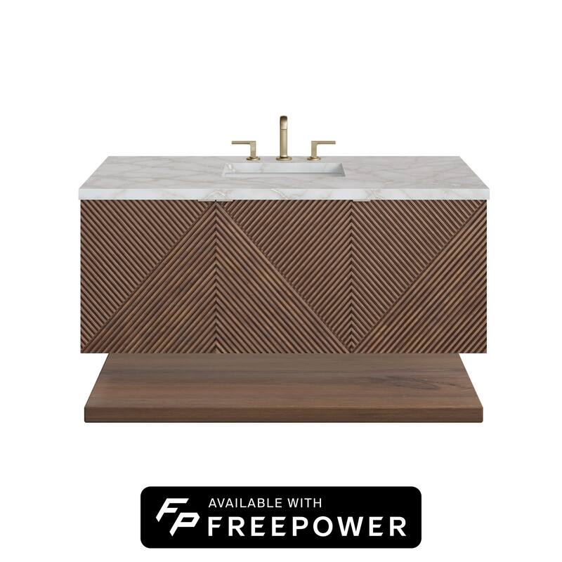 Marcello 48" Single Vanity, Chestnut w/FreePower Wireless Charger